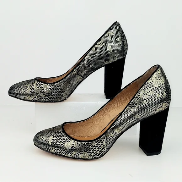 Anthropologie Corso Como Anya Pumps Metallic Lace 7.5 - Picture 12 of 14